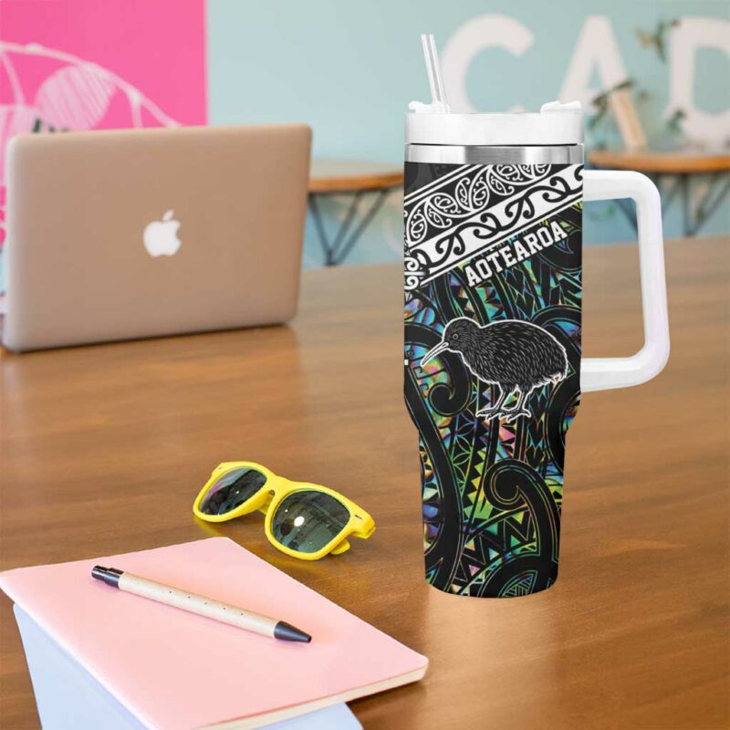 New Zealand and Australia Maori Mix Aboriginal Art Custom Stanley Quencher 40oz Stainless Steel Tumbler With Handle - Threewoofs - Image 5