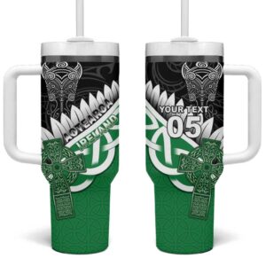 New Zealand And Ireland Rugby Custom Stanley Quencher 40oz Stainless Steel Tumbler With Handle - Threewoofs