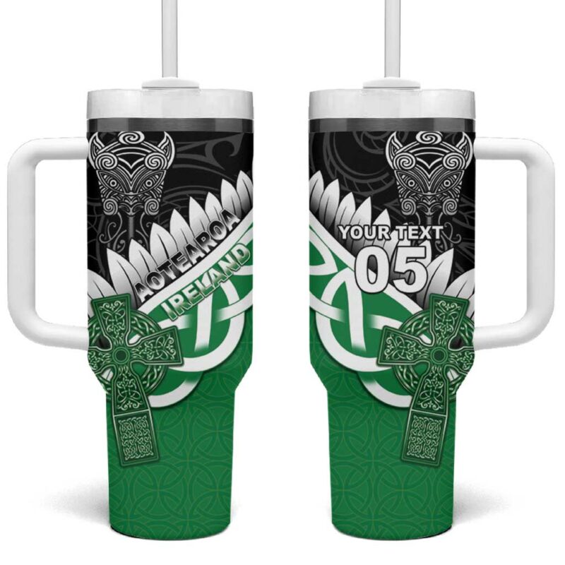 New Zealand And Ireland Rugby Custom Stanley Quencher 40oz Stainless Steel Tumbler With Handle - Threewoofs