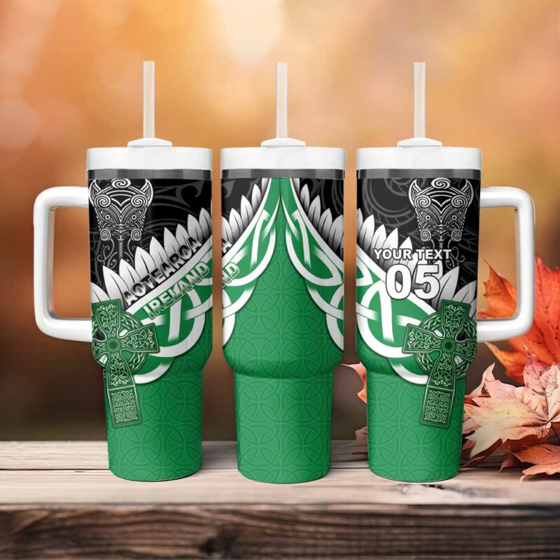 New Zealand And Ireland Rugby Custom Stanley Quencher 40oz Stainless Steel Tumbler With Handle - Threewoofs - Image 4