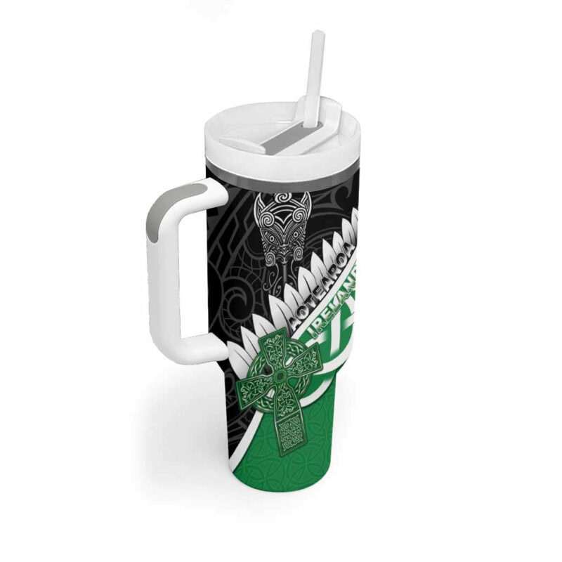 New Zealand And Ireland Rugby Custom Stanley Quencher 40oz Stainless Steel Tumbler With Handle - Threewoofs - Image 2