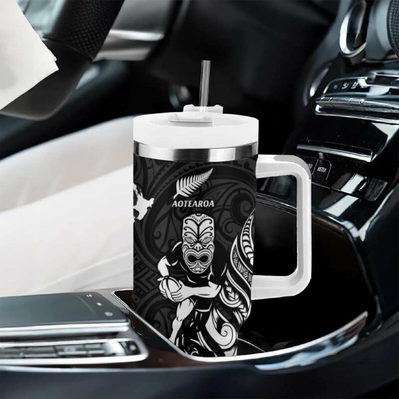New Zealand and Scotland Rugby All Black Maori With Thistle Together Custom Stanley Quencher 40oz Stainless Steel Tumbler With Handle - Threewoofs - Image 8