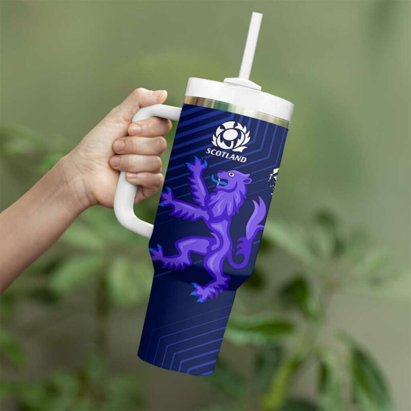 New Zealand and Scotland Rugby All Black Maori With Thistle Together Custom Stanley Quencher 40oz Stainless Steel Tumbler With Handle - Threewoofs - Image 4