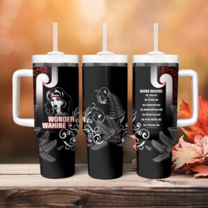New Zealand Aotearoa Mana Wahine Custom Stanley Quencher 40oz Stainless Steel Tumbler With Handle - Threewoofs
