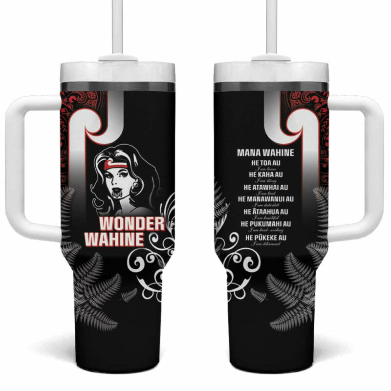New Zealand Aotearoa Mana Wahine Custom Stanley Quencher 40oz Stainless Steel Tumbler With Handle - Threewoofs - Image 2