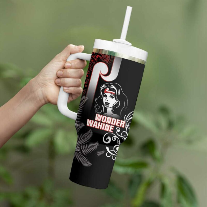 New Zealand Aotearoa Mana Wahine Custom Stanley Quencher 40oz Stainless Steel Tumbler With Handle - Threewoofs - Image 4