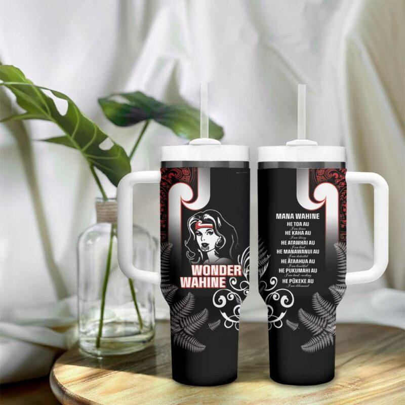 New Zealand Aotearoa Mana Wahine Custom Stanley Quencher 40oz Stainless Steel Tumbler With Handle - Threewoofs - Image 9