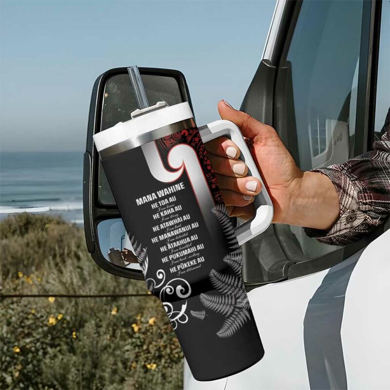 New Zealand Aotearoa Mana Wahine Custom Stanley Quencher 40oz Stainless Steel Tumbler With Handle - Threewoofs - Image 7
