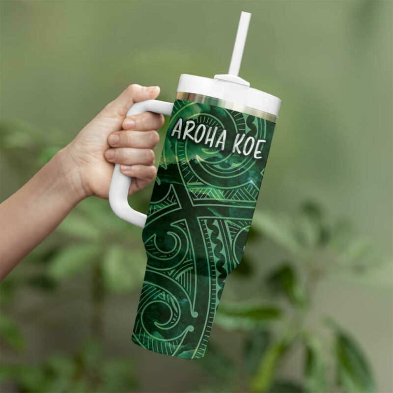 New Zealand Aroha Koe Mama Custom Stanley Quencher 40oz Stainless Steel Tumbler With Handle - Threewoofs - Image 3