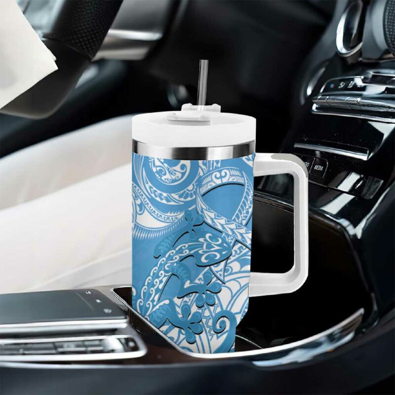New Zealand Autism Awareness NZ Fern With Maori Koru Lizard Custom Stanley Quencher 40oz Stainless Steel Tumbler With Handle - Threewoofs - Image 8