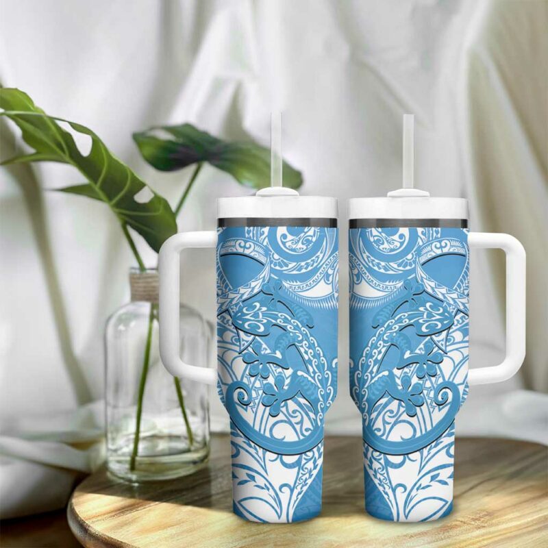 New Zealand Autism Awareness NZ Fern With Maori Koru Lizard Custom Stanley Quencher 40oz Stainless Steel Tumbler With Handle - Threewoofs - Image 9
