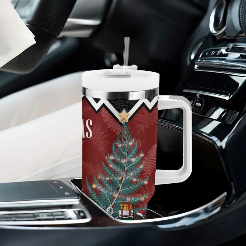 New Zealand Christmas Xmas Fern and Kiwi Birds Custom Stanley Quencher 40oz Stainless Steel Tumbler With Handle - Threewoofs - Image 8