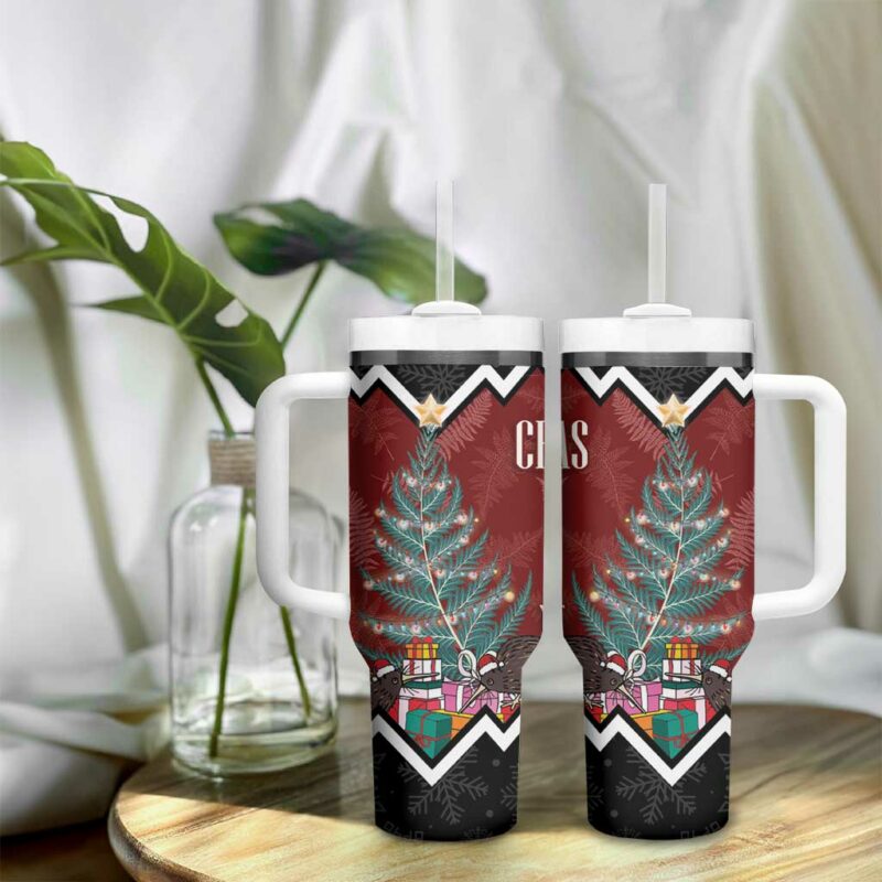 New Zealand Christmas Xmas Fern and Kiwi Birds Custom Stanley Quencher 40oz Stainless Steel Tumbler With Handle - Threewoofs - Image 9