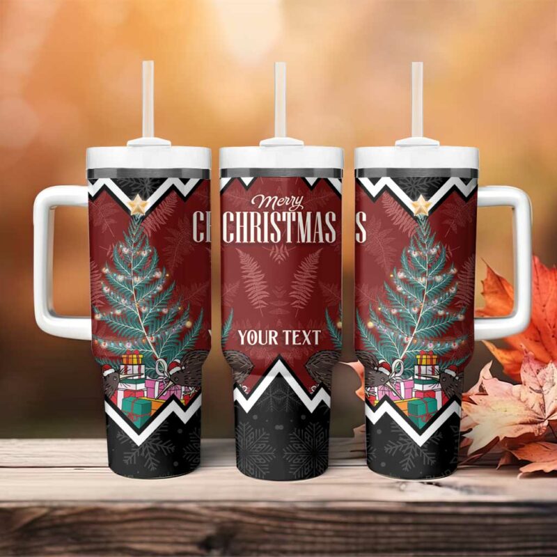 New Zealand Christmas Xmas Fern and Kiwi Birds Custom Stanley Quencher 40oz Stainless Steel Tumbler With Handle - Threewoofs - Image 4