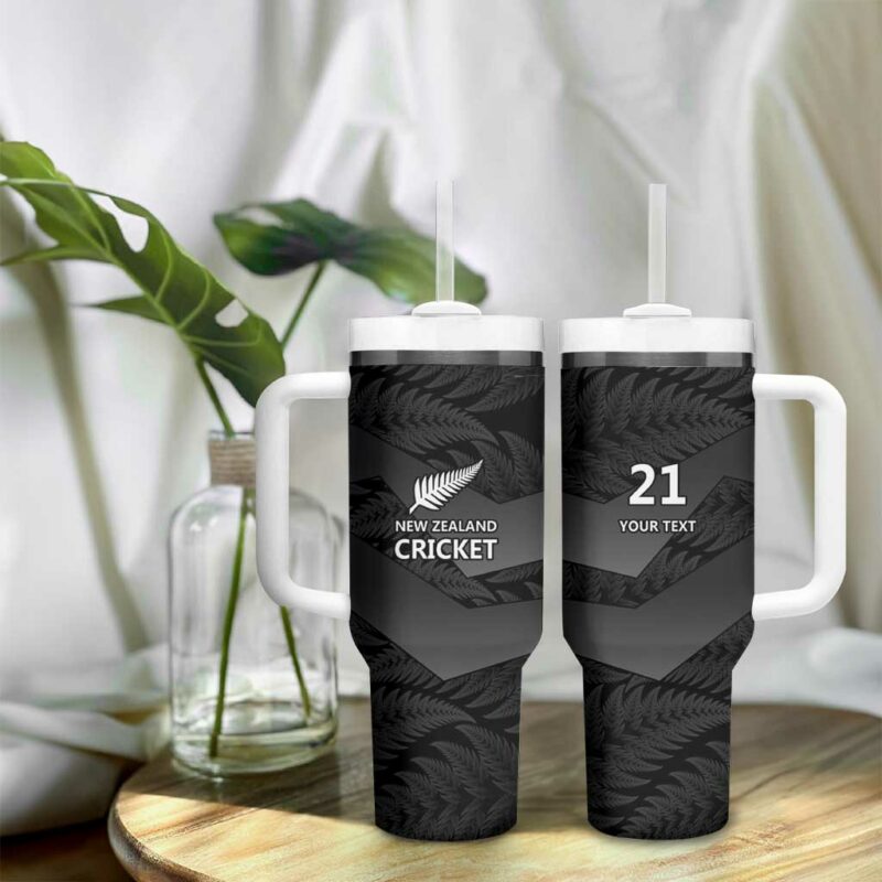 New Zealand Cricket Potae Pango Black Fern Custom Stanley Quencher 40oz Stainless Steel Tumbler With Handle - Threewoofs - Image 9