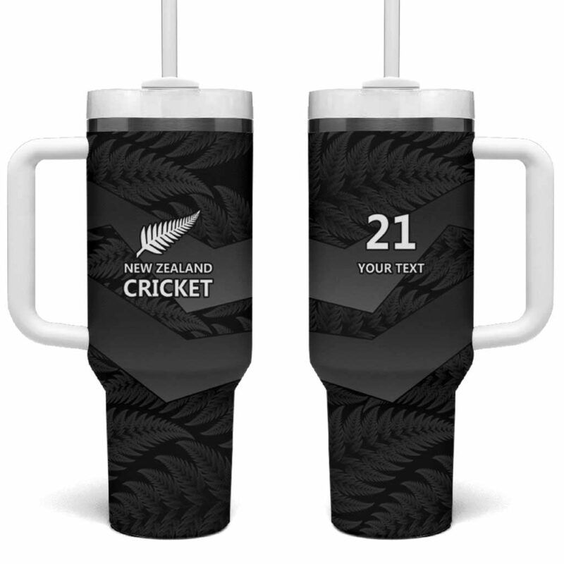 New Zealand Cricket Potae Pango Black Fern Custom Stanley Quencher 40oz Stainless Steel Tumbler With Handle - Threewoofs