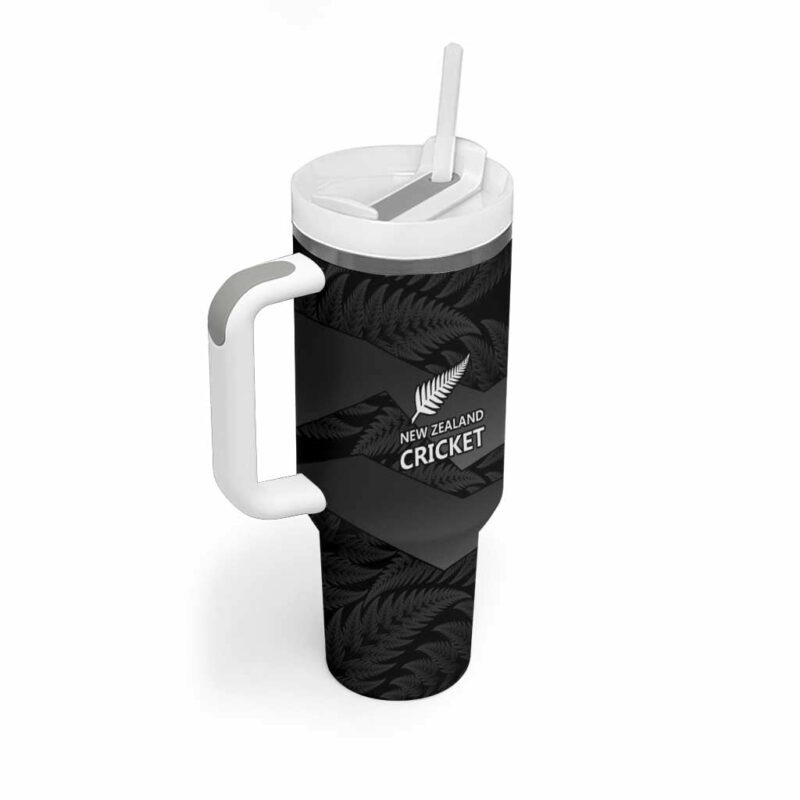 New Zealand Cricket Potae Pango Black Fern Custom Stanley Quencher 40oz Stainless Steel Tumbler With Handle - Threewoofs - Image 2
