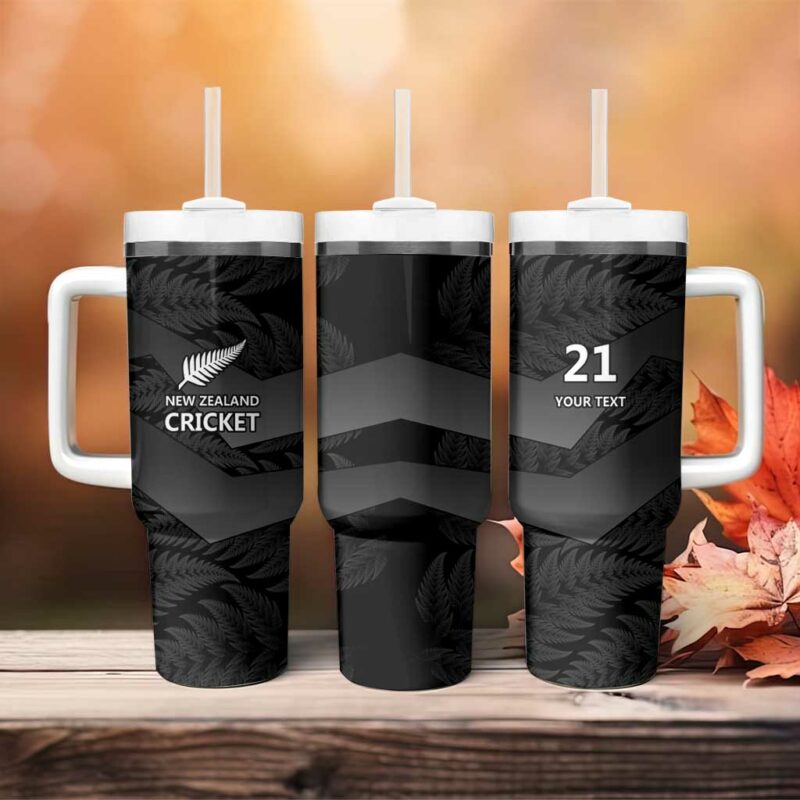New Zealand Cricket Potae Pango Black Fern Custom Stanley Quencher 40oz Stainless Steel Tumbler With Handle - Threewoofs - Image 4