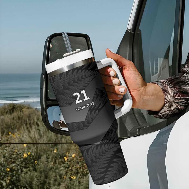 New Zealand Cricket Potae Pango Black Fern Custom Stanley Quencher 40oz Stainless Steel Tumbler With Handle - Threewoofs - Image 7