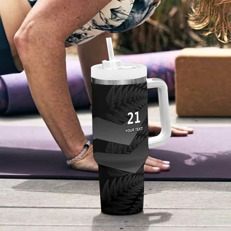 New Zealand Cricket Potae Pango Black Fern Custom Stanley Quencher 40oz Stainless Steel Tumbler With Handle - Threewoofs - Image 6