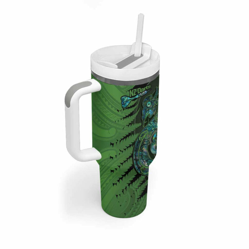 New Zealand Darts Aotearoa Maori Fern Mix Manaia Tattoo Custom Stanley Quencher 40oz Stainless Steel Tumbler With Handle - Threewoofs - Image 2