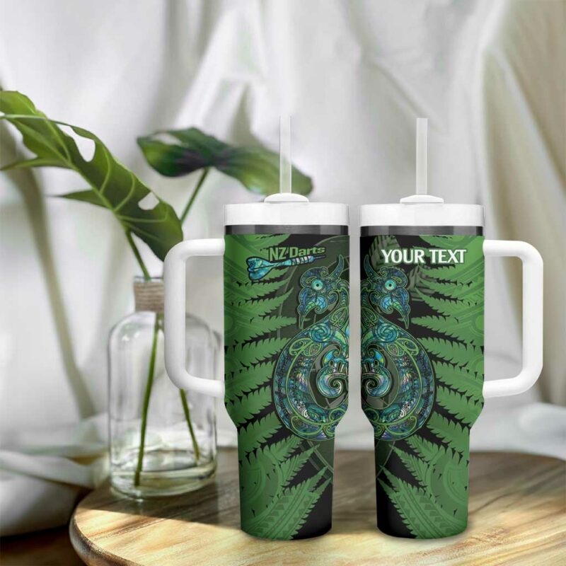 New Zealand Darts Aotearoa Maori Fern Mix Manaia Tattoo Custom Stanley Quencher 40oz Stainless Steel Tumbler With Handle - Threewoofs - Image 9