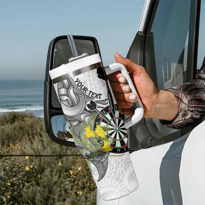 New Zealand Darts Kowhai Floral with Maori Tattoo Custom Stanley Quencher 40oz Stainless Steel Tumbler With Handle - Threewoofs - Image 7