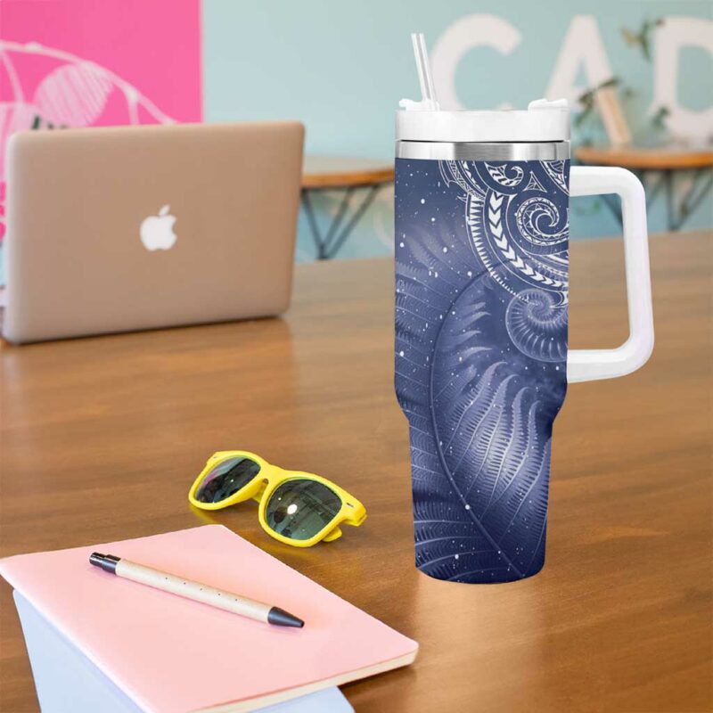 New Zealand Galaxy Fern Custom Stanley Quencher 40oz Stainless Steel Tumbler With Handle - Threewoofs - Image 5