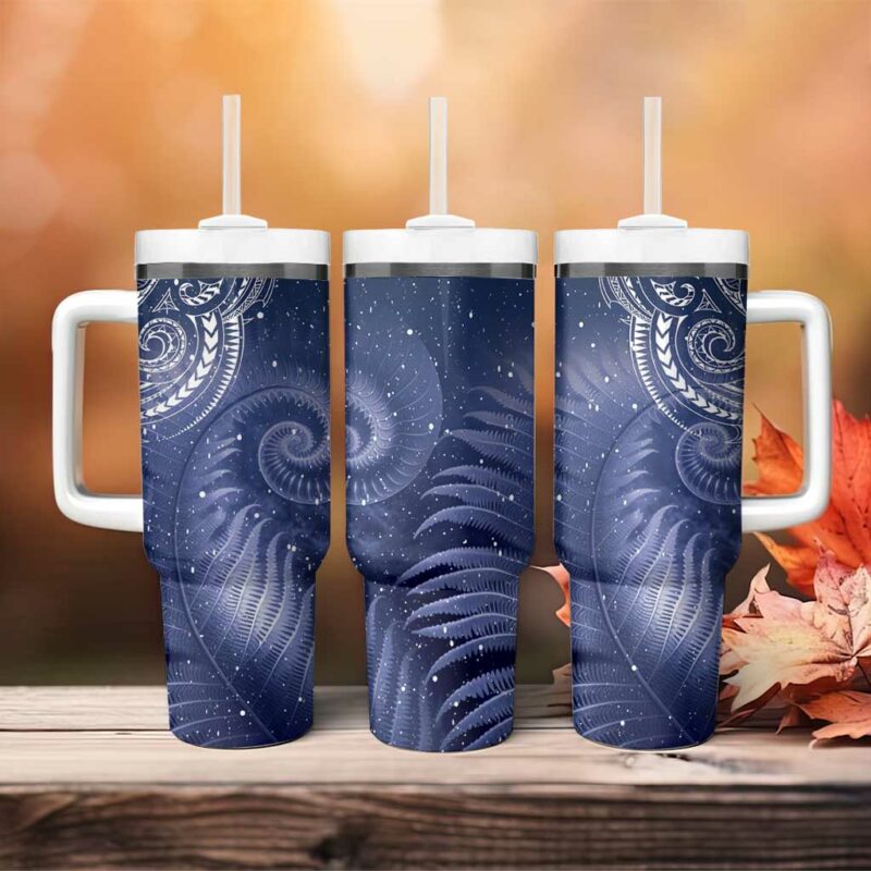 New Zealand Galaxy Fern Custom Stanley Quencher 40oz Stainless Steel Tumbler With Handle - Threewoofs - Image 4