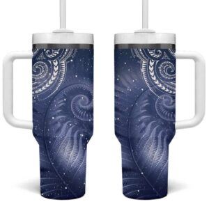 New Zealand Galaxy Fern Custom Stanley Quencher 40oz Stainless Steel Tumbler With Handle - Threewoofs