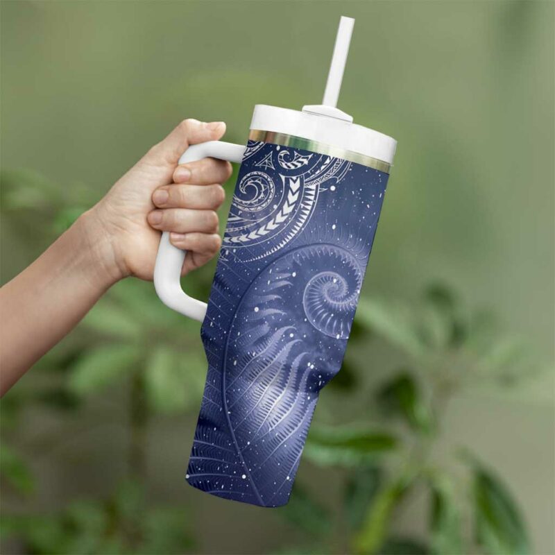 New Zealand Galaxy Fern Custom Stanley Quencher 40oz Stainless Steel Tumbler With Handle - Threewoofs - Image 3