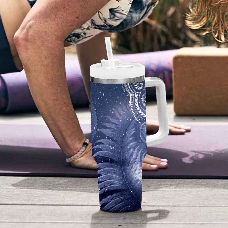 New Zealand Galaxy Fern Custom Stanley Quencher 40oz Stainless Steel Tumbler With Handle - Threewoofs - Image 6
