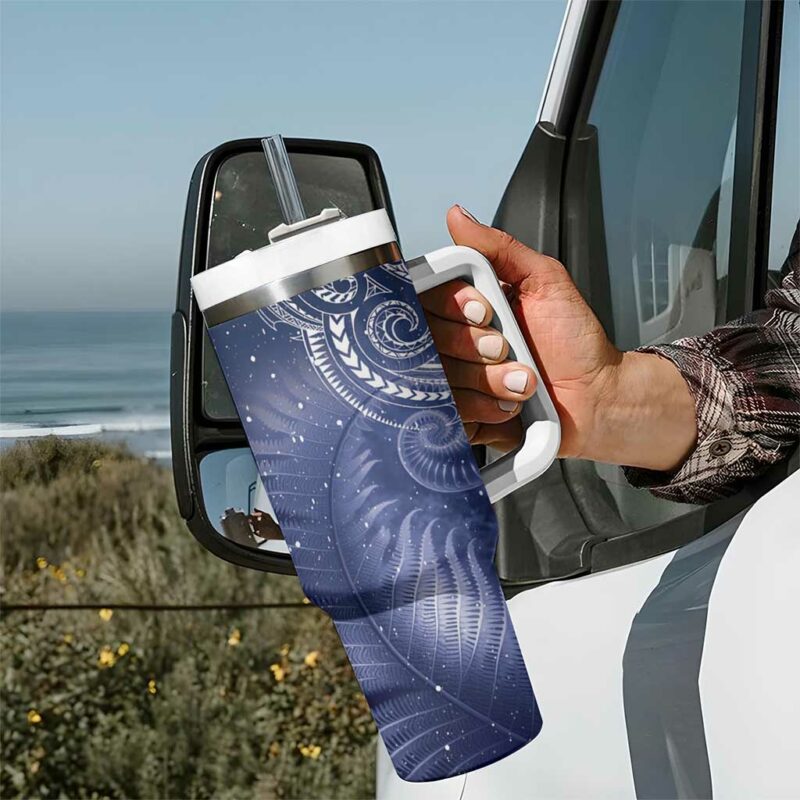 New Zealand Galaxy Fern Custom Stanley Quencher 40oz Stainless Steel Tumbler With Handle - Threewoofs - Image 7
