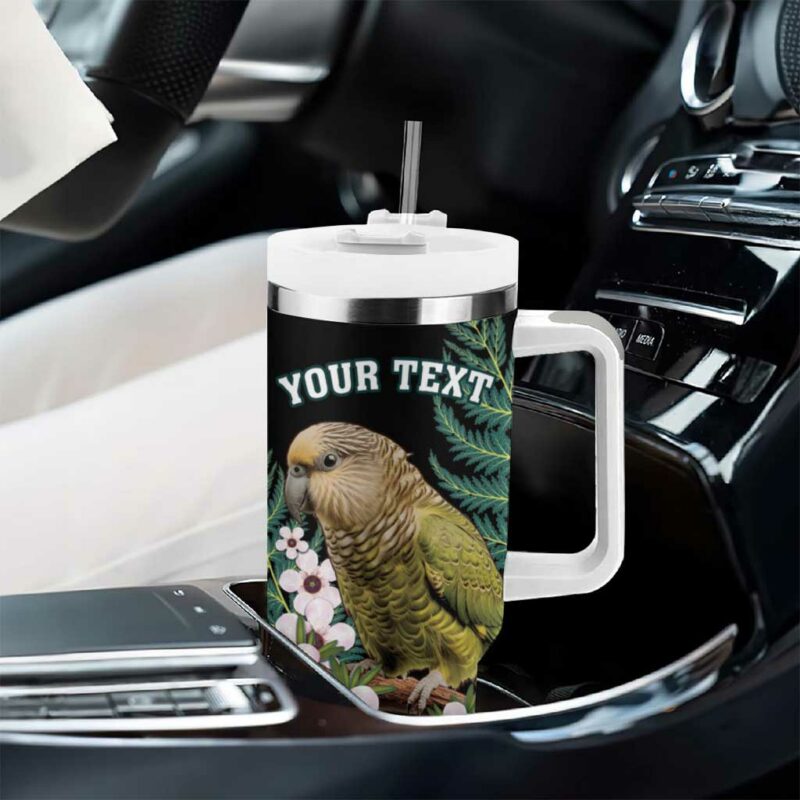 New Zealand Kakapo Aotearoa Fern With Manuka Custom Stanley Quencher 40oz Stainless Steel Tumbler With Handle - Threewoofs - Image 8