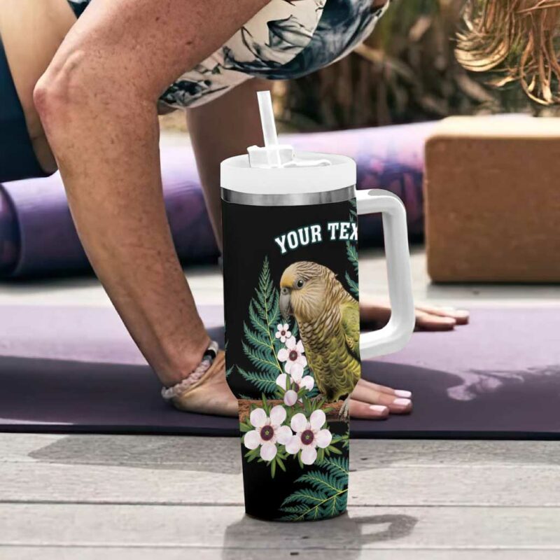 New Zealand Kakapo Aotearoa Fern With Manuka Custom Stanley Quencher 40oz Stainless Steel Tumbler With Handle - Threewoofs - Image 6