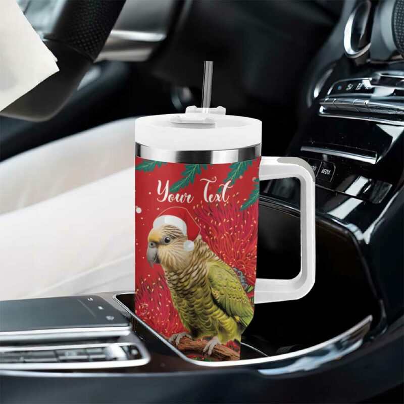 New Zealand Kakapo Christmas Meri Kirihimete Silver Fern Mix Pohutukawa Custom Stanley Quencher 40oz Stainless Steel Tumbler - Threewoofs - Image 8