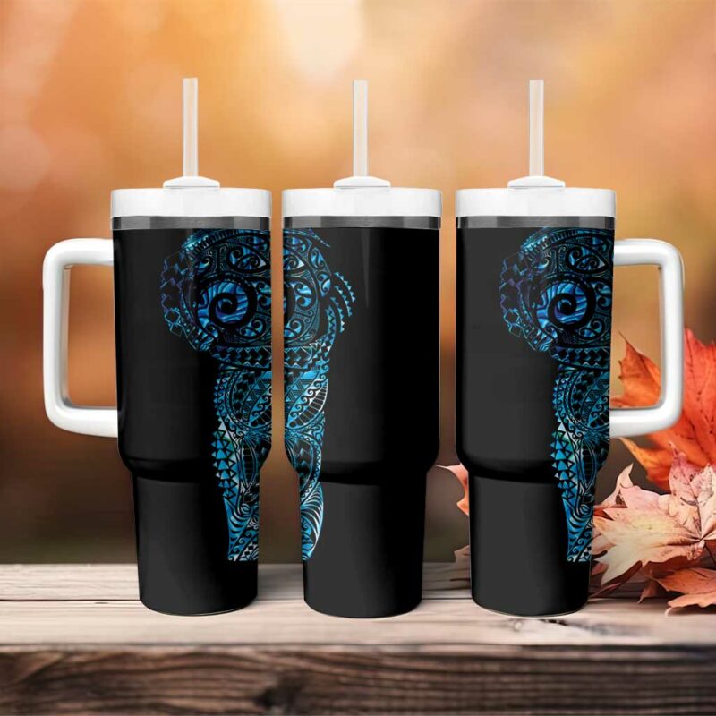 New Zealand Maori Koru Art Traditional Tattoo Custom Stanley Quencher 40oz Stainless Steel Tumbler With Handle - Threewoofs - Image 4