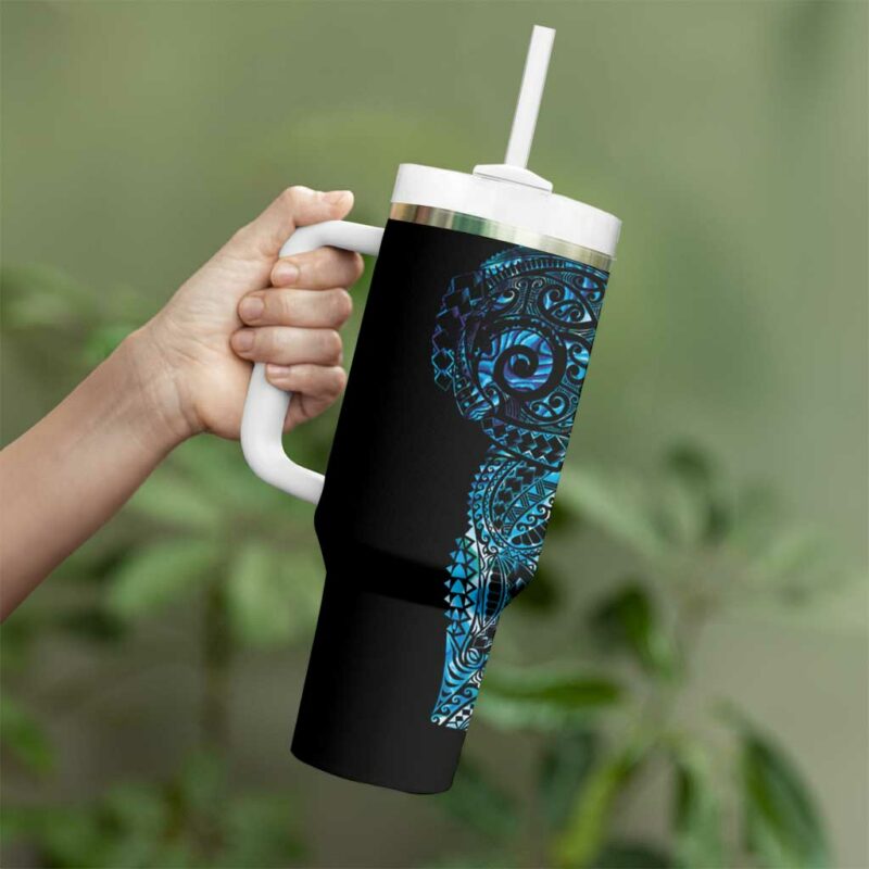 New Zealand Maori Koru Art Traditional Tattoo Custom Stanley Quencher 40oz Stainless Steel Tumbler With Handle - Threewoofs - Image 3