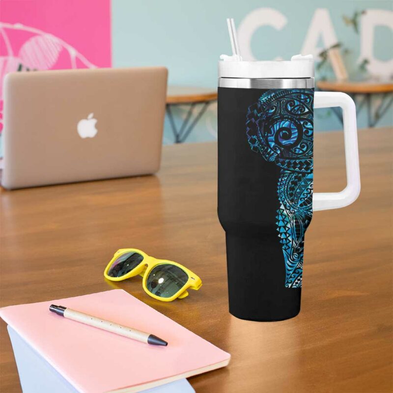 New Zealand Maori Koru Art Traditional Tattoo Custom Stanley Quencher 40oz Stainless Steel Tumbler With Handle - Threewoofs - Image 5