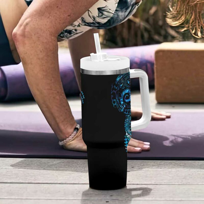New Zealand Maori Koru Art Traditional Tattoo Custom Stanley Quencher 40oz Stainless Steel Tumbler With Handle - Threewoofs - Image 6