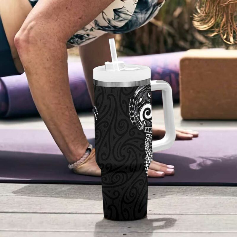 New Zealand Maori Koru Art Traditional Tattoo Custom Stanley Quencher 40oz Stainless Steel Tumbler With Handle - Threewoofs - Image 6
