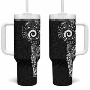 New Zealand Maori Koru Art Traditional Tattoo Custom Stanley Quencher 40oz Stainless Steel Tumbler With Handle - Threewoofs