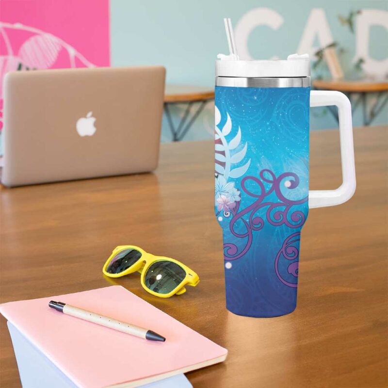 New Zealand Matapouri Beach Landscape Custom Stanley Quencher 40oz Stainless Steel Tumbler With Handle - Threewoofs - Image 5