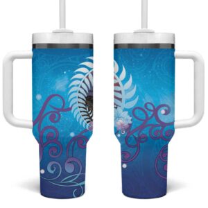 New Zealand Matapouri Beach Landscape Custom Stanley Quencher 40oz Stainless Steel Tumbler With Handle - Threewoofs