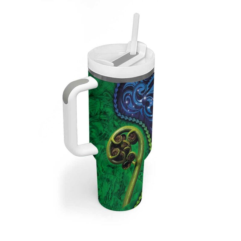 New Zealand Matariki Fern Frond Koru Custom Stanley Quencher 40oz Stainless Steel Tumbler With Handle - Threewoofs - Image 2