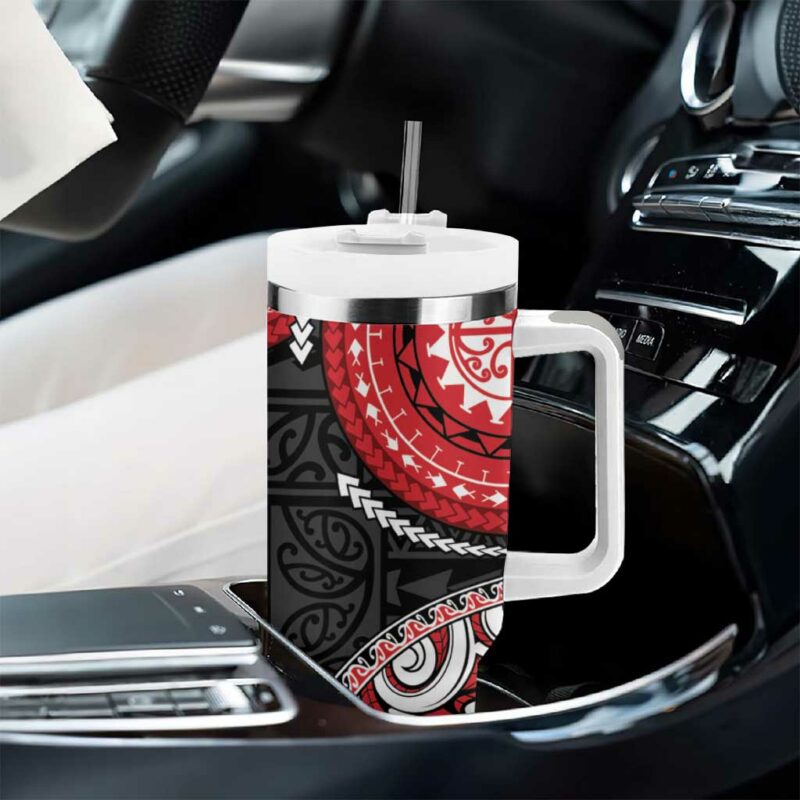 New Zealand Red Maori Koru Simple Custom Stanley Quencher 40oz Stainless Steel Tumbler With Handle - Threewoofs - Image 8