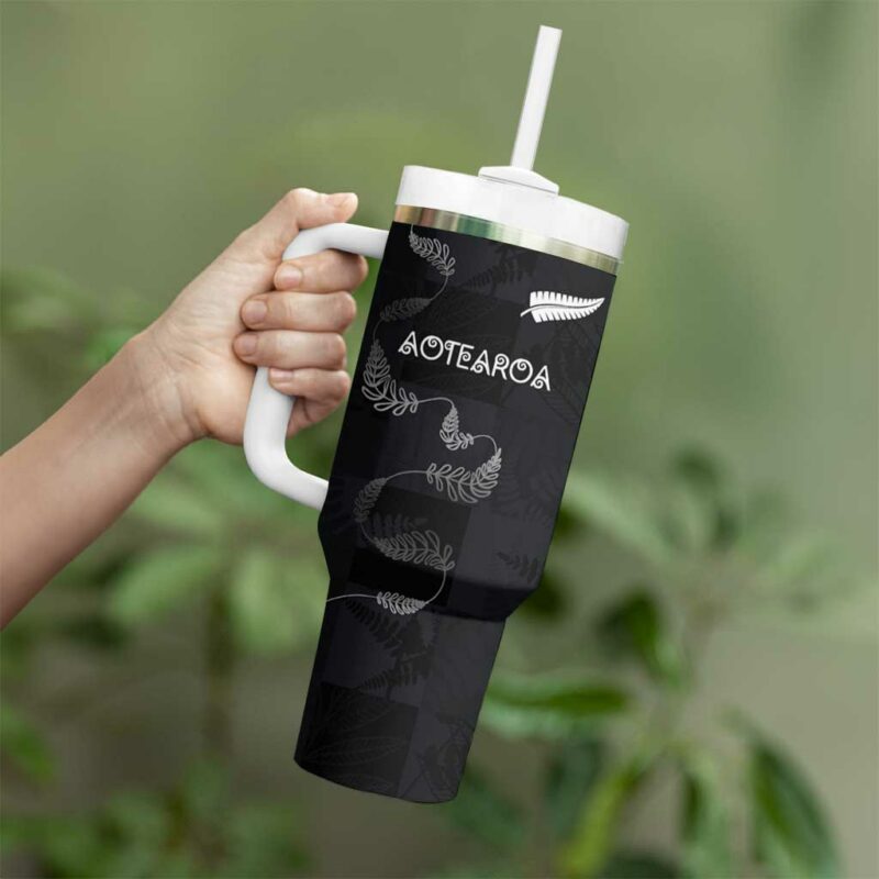 New Zealand Rugby Custom Stanley Quencher 40oz Stainless Steel Tumbler With Handle - Threewoofs - Image 3