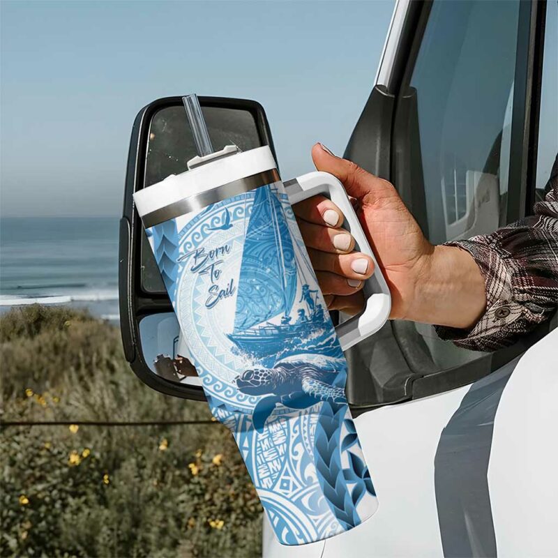New Zealand Sailing Aotearoa Yacht Racing Born To Sail Custom Stanley Quencher 40oz Stainless Steel Tumbler With Handle - Threewoofs - Image 7