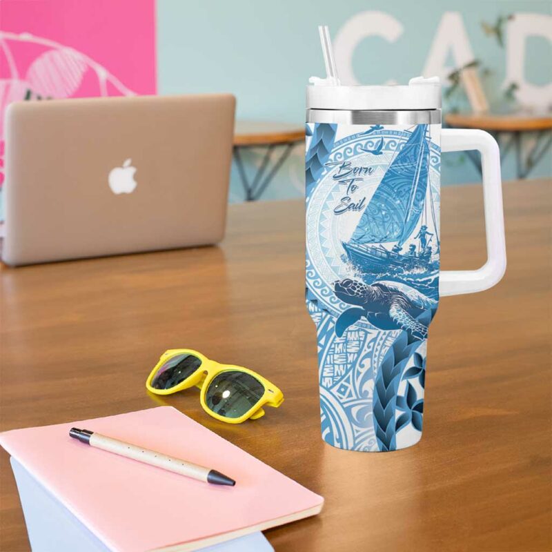 New Zealand Sailing Aotearoa Yacht Racing Born To Sail Custom Stanley Quencher 40oz Stainless Steel Tumbler With Handle - Threewoofs - Image 5