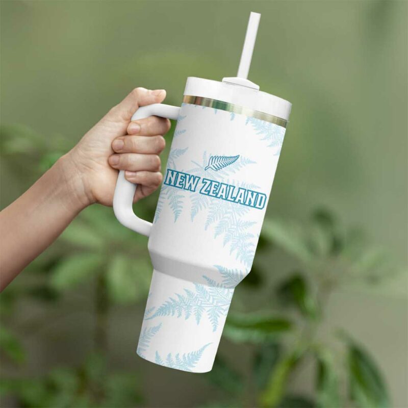 New Zealand Silver Fern Football Custom Stanley Quencher 40oz Stainless Steel Tumbler With Handle - Threewoofs - Image 3